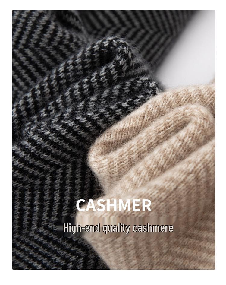 Women's Cashmere Hooded Pullover - Loose, Versatile Knit Zipper Hoodie for Autumn/Winter Casual Wear