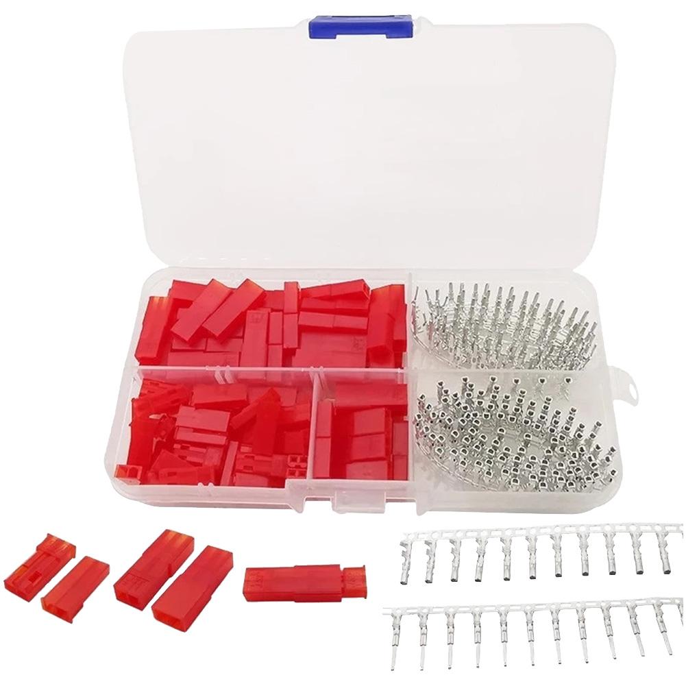 300/420Pcs JST SYP 2 Pin 2.54 MM Adapter Cable Terminal Socket Male Female Housing Connector Female Male Red Plug Terminal Kit