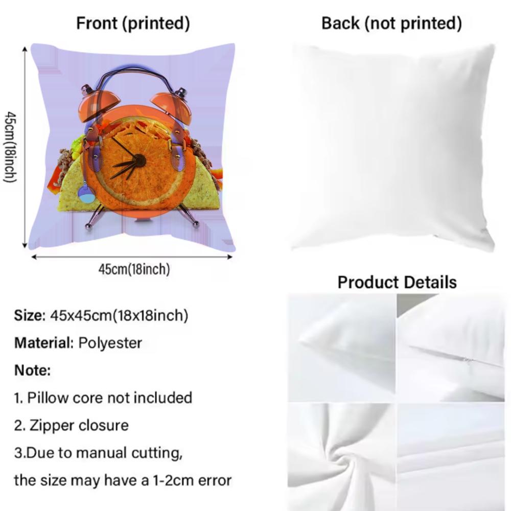 Creative Food Fruit Print Pillow Case Pattern Printed Pillowcase for Living Room Sofa Cushion Cover & Bedroom Decor
