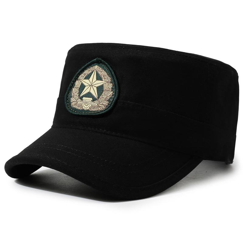 Camouflage Flat Cap Men Five-Pointed Star Embroidery Cap Outdoor Sun Protection and Sunshade Tactical Cap чёрный