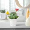 7.7 Inch Mini Artificial Cactus - Faux Cactus Flowering Cactus, Fake Succulent Plant Decor for Home Office