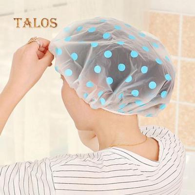 Lovely Dots Thickened Waterproof Transparent Shower Bathroom Bathing Hat Bathroom Items