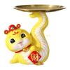 KX4B Snake Statues Holder Tray Snake Storage Decors, Handmade Art Craft for Living Room Elegant Decors