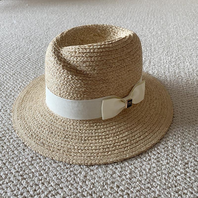 2024 Imported Raffia Top Hat Fashion Versatile Women'S Straw Hat Long-Term Spot Supply Factory Direct Supply Casual Versatile