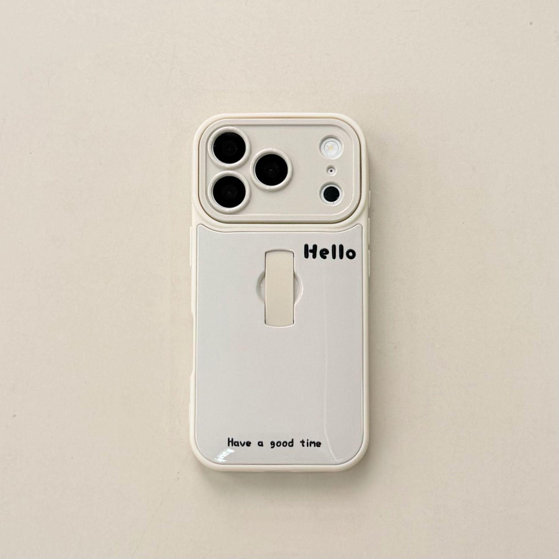 

Invisible English Smiley Face iPhone 16/15/17 Pro Max Case with Ring Holder - Drop-Proof and Simple Design iPhone 16 Pro