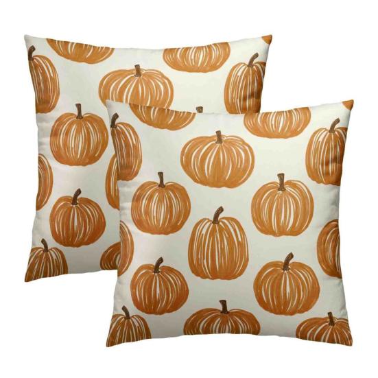 2Pcs Throw Pillowcase Autumn Maple Leaf Pattern Replaceable Design Pillow Case Washable Super Soft Reusable Sofa Cushion Covers F