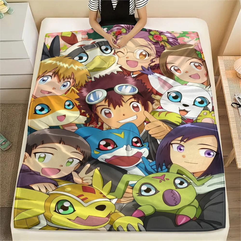 Digimon Classic Series Collection Blanket, Digimon Fan Soft Throw, Perfect Gift 75x90cm