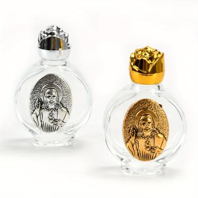 1Pc Holy Water Bottle Sacred Heart Jesus Pattern Religious Cross Bottle Christian Virgin Sculpture Bottle Holy Water Bottle