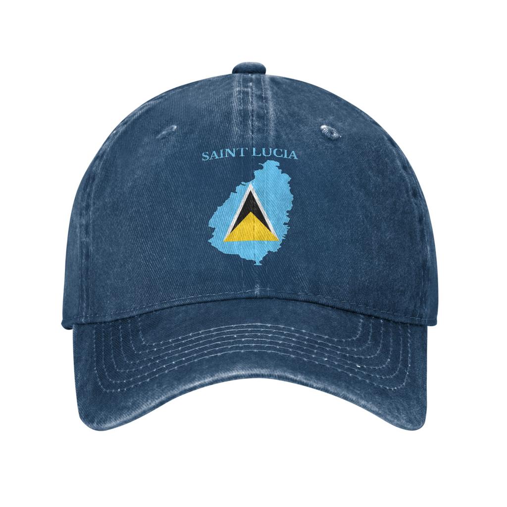 Saint Lucia Flag Sun Baseball Cap  Men Adult Print Trucker Hat Summer Streetwear Running Hippie Hot Sale Snapback Cap