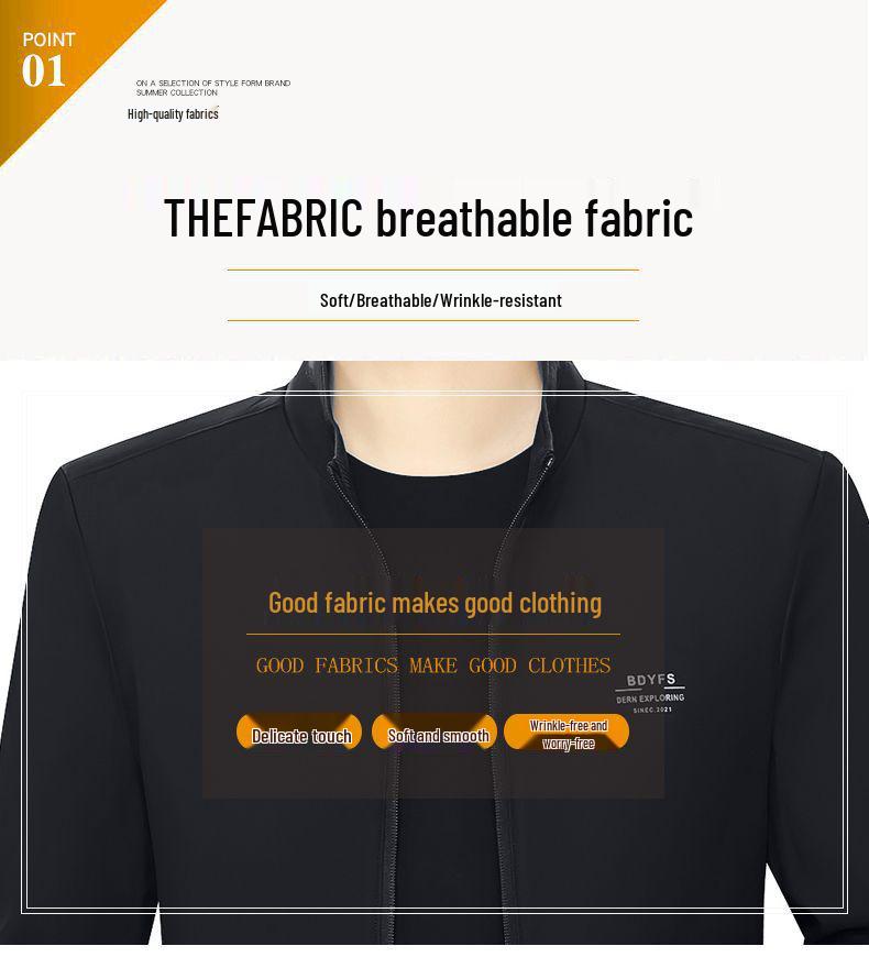 Men's Midlife Spring/Fall Stand Collar Jacket