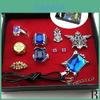 Stunning Black Butler Kuroshitsuji Ciel Phantomhive Cosplay Rings Necklace And Ear-nail Set For Fashion Enthusiasts