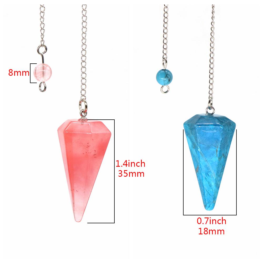 Natural Stone Quartz Agates Pendant Reiki Healing Crystal Cone Amethyst Charm Gems Pendulum Chakra Wicca For Divination Dowsing