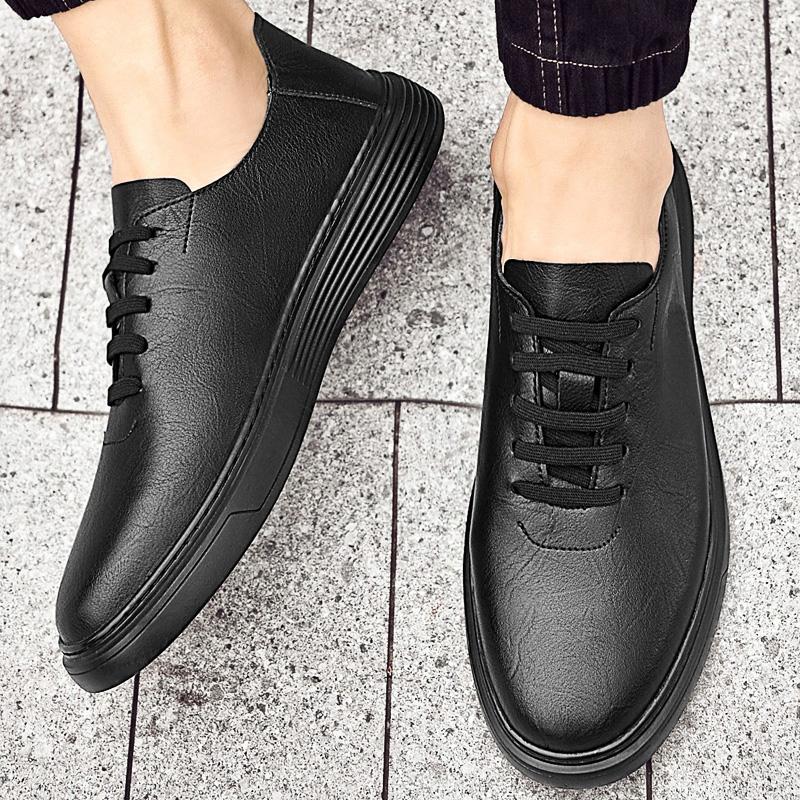 White Fashion Men's Casual Shoes Genuine Leather Mens Slip-on Outdoor Loafers Moccasins Men Light Comfortable Driving Flats