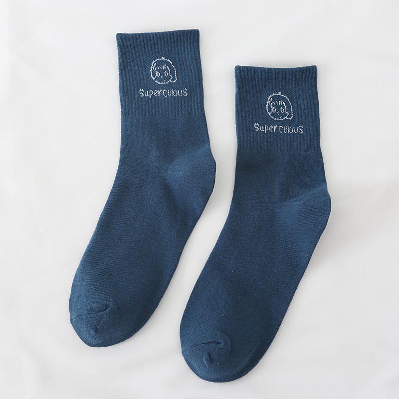 5/10 Pairs Women Double Layer Octagonal Flower Rabbit Wool Socks Autumn Winter Retro Coarse Knit Socks
