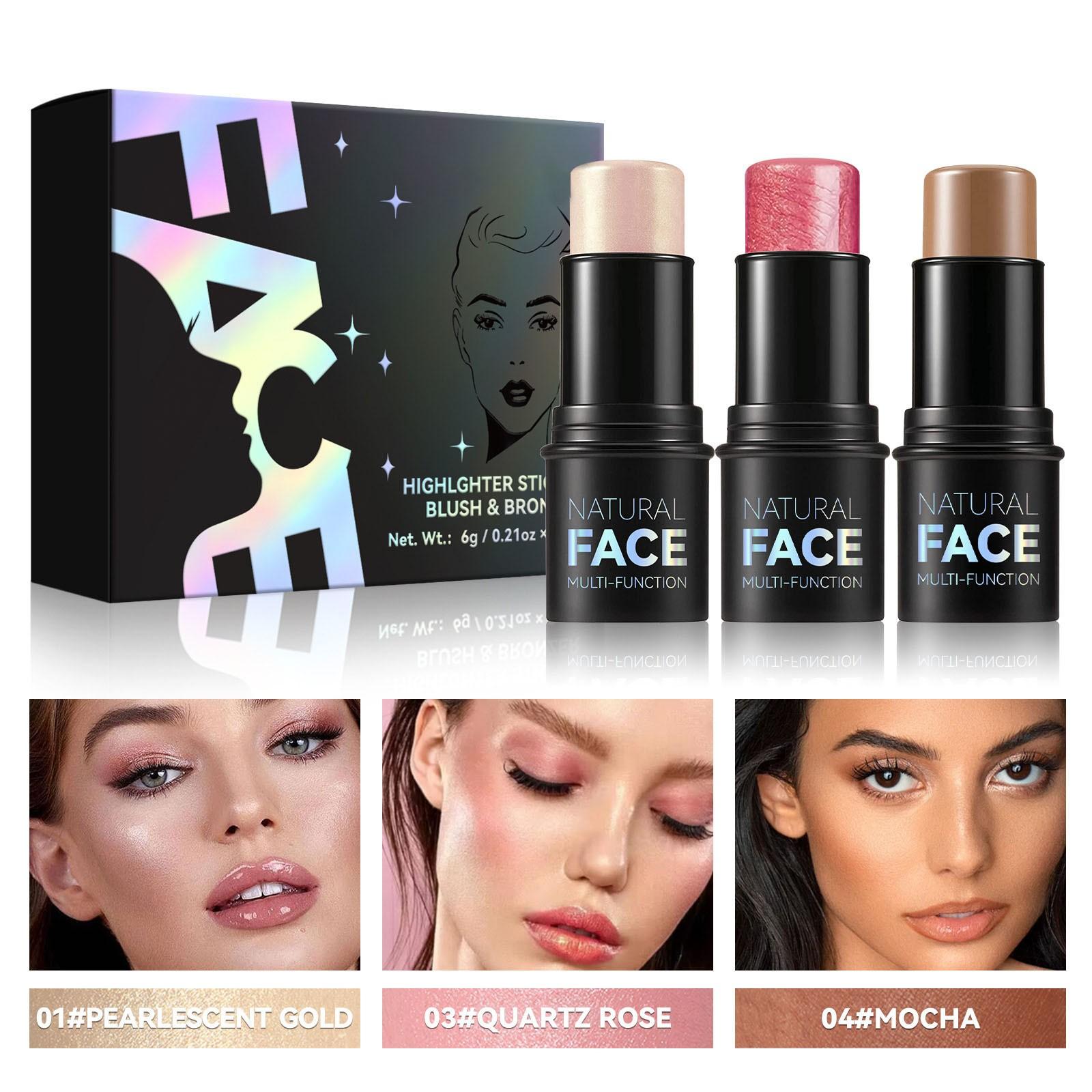 

Бальзам Profile Sticks Shades с хайлайтером, бронзатором и румянами, нежирный и водостойкий контурный карандаш, легко скульптурирующий лицо, 3*6 г One Size