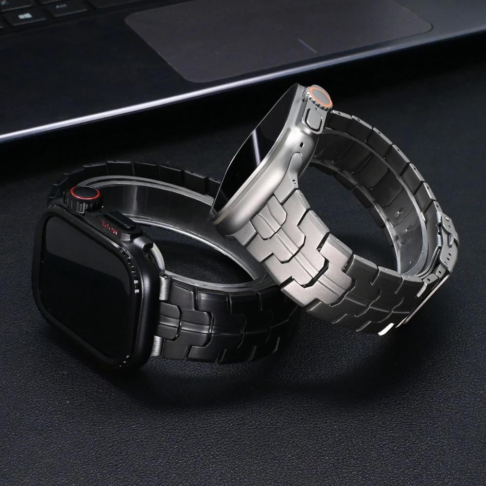 Titanium Band for Apple Watch Ultra 2 49mm 10 46mm 9 8 7 45mm Watchband Business Men Bracelet for iWatch 6 5 4 se 44 45mm Strap