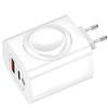 1-in-1 Wireless Charger PD11W Dual Port USB-C USB-A Fast Charging Wall Adapter Portable Charger for iPhone Apple Watch EU/US Plu