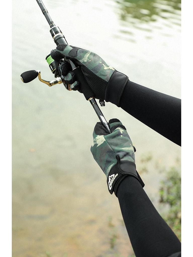 Warm Windproof Winter Fishing & Cycling Gloves for Men - Non-Slip, Touchscreen-Compatible, Fleece-Lined