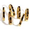 Flashbuy Gold Color Random Pattern Leopard Bangle Bracelet For Women Statement 18K Stainless Steel Wrist Fashion Zircon