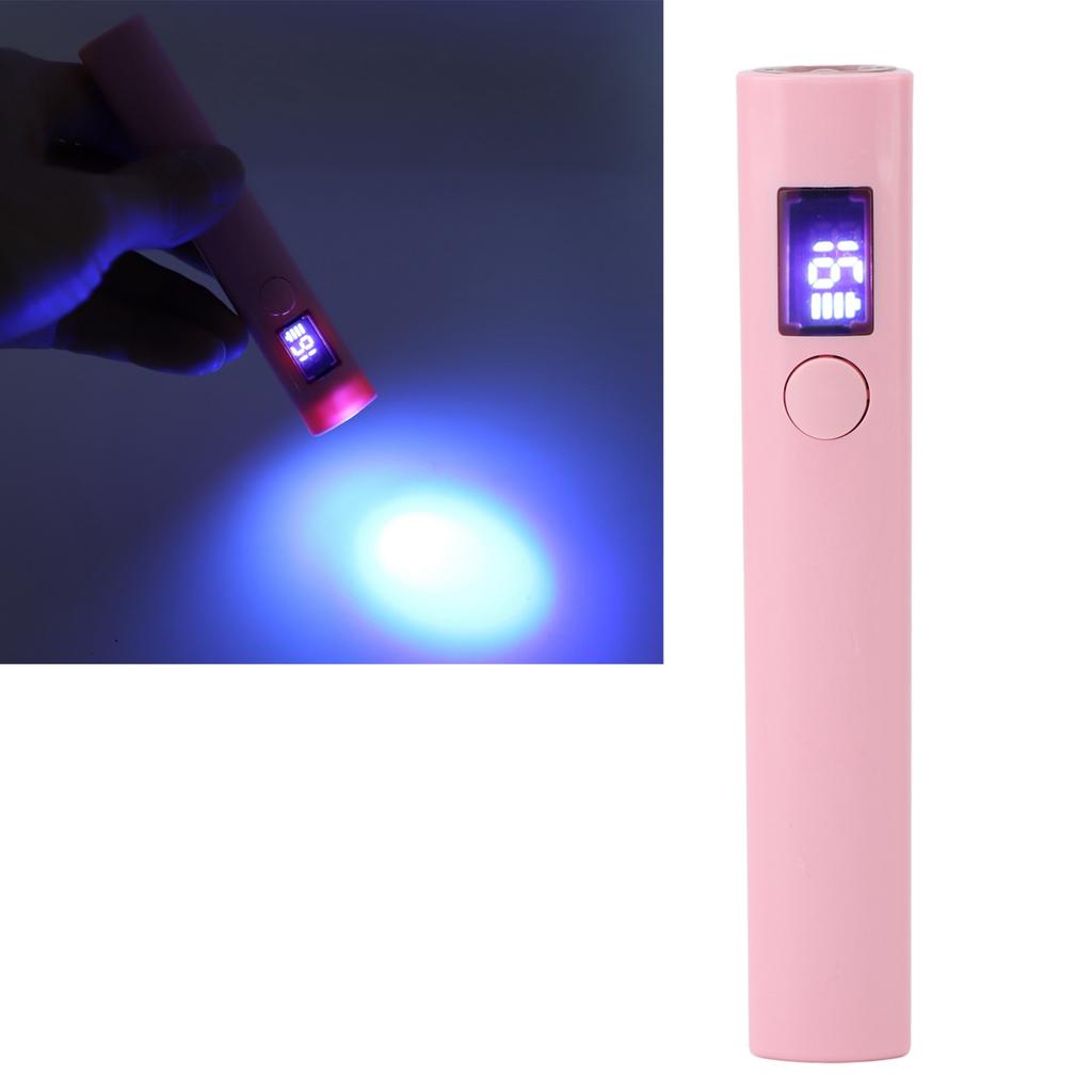Handheld Gel Nails Light Linear Shape USB Rechargeable Small Digital Display Portable Nail Dryer Lamp for Travel Home