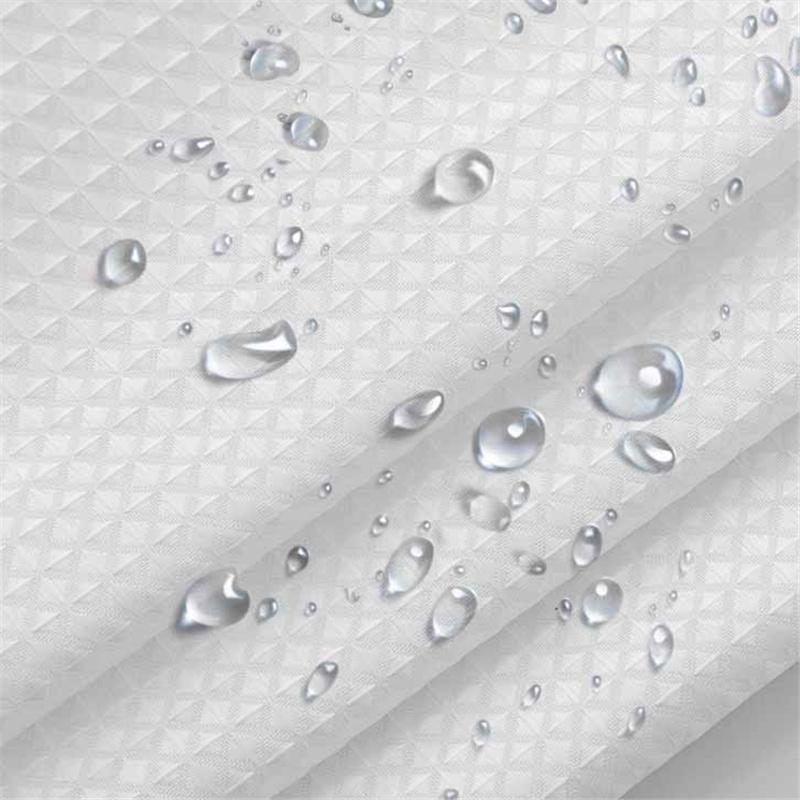 Thickened Jacquard Waffle Shower Curtain Pure Color Waterproof Bathroom Partition Easy Install Privacy Screen