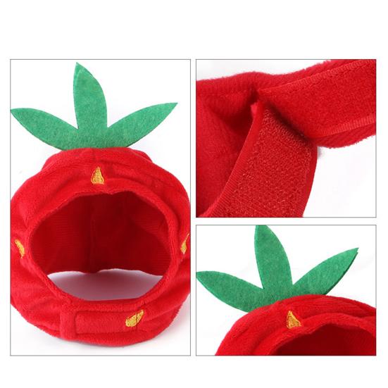 Yousheng Pet Hat Large Strawberry Appearance Dress-up Adjustable Cute Pet Cats Puppy Cosplay Cap for