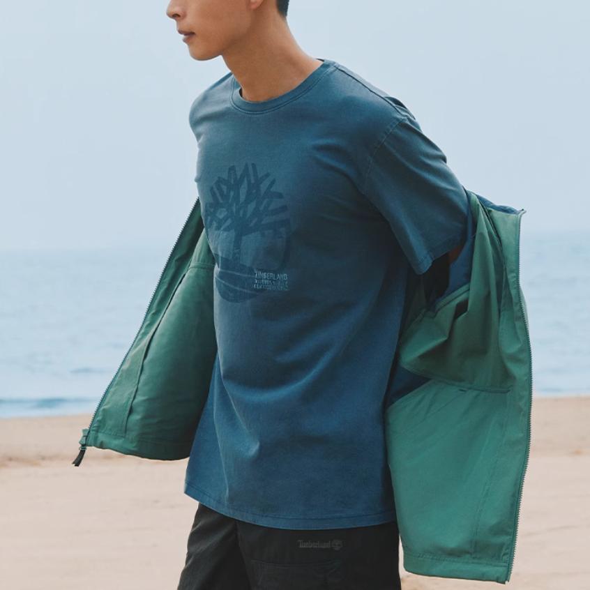 Timberland Casual Comfortable Breathable Loose Round Neck Short Sleeve T-Shirt Men Tops Deep-Indigo A42RF-288