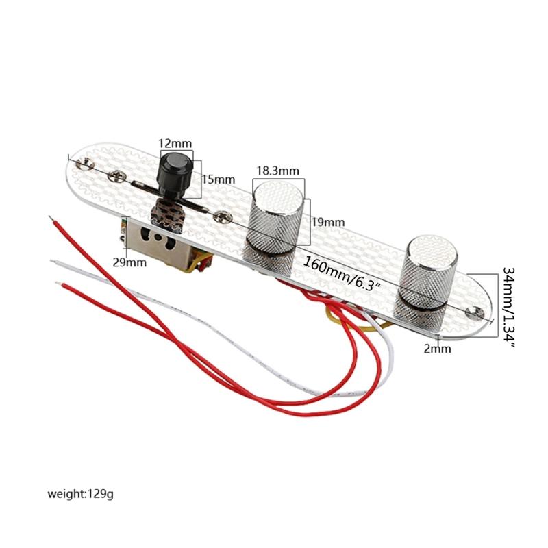 Prewired Guitar Switch Control Plate 3 Way Wired Loaded Control Plate with Switch Knob for Electric Guitar Playing Part