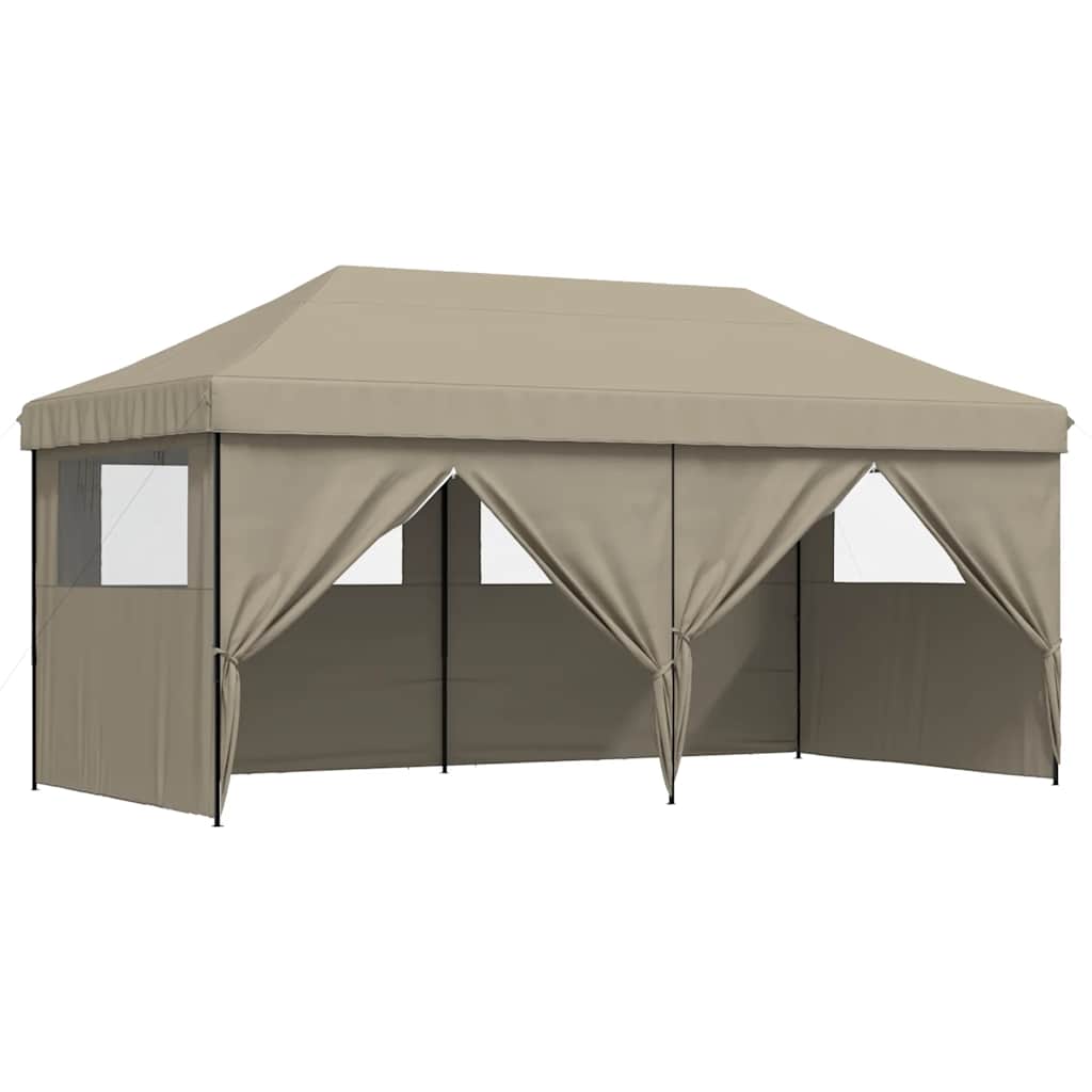 Vidaxl Pop-Up Party Tent with 4 Walls, Taupe