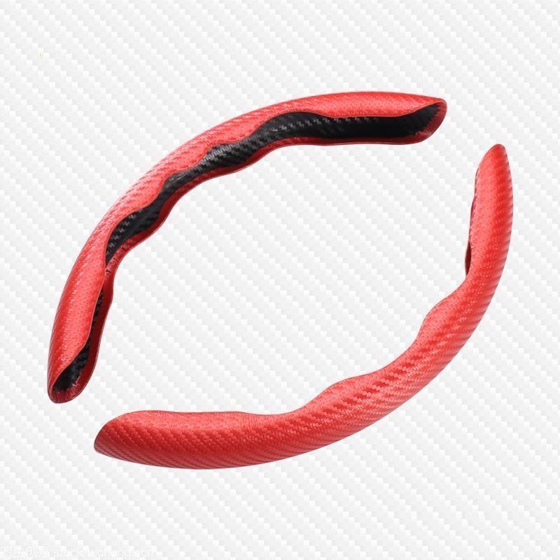 1 par de protector para volante de coche de fibra de carbono, cubierta protectora ultrafina para tarjeta deportiva antideslizante, cubierta protectora con mango de verano tipo D
