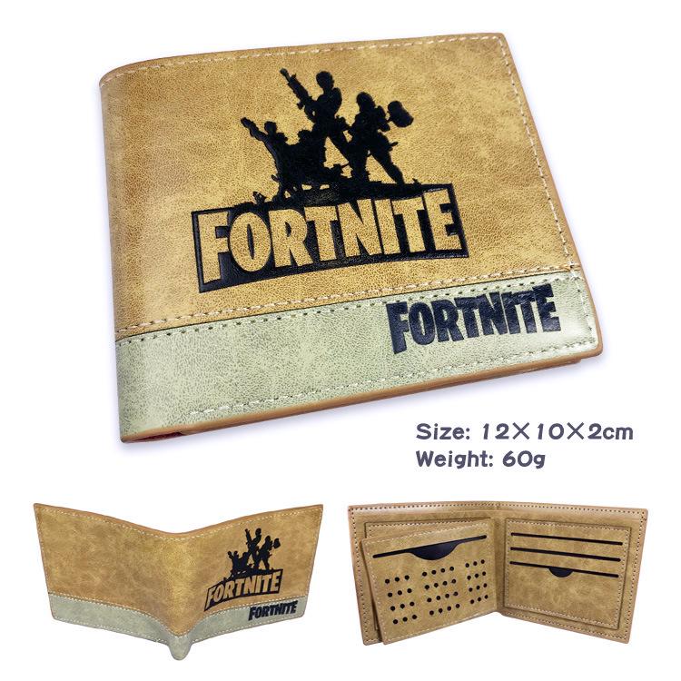 Fortnite Game Embossed Leather Wallet Short PU Leather Student Wallet Gaming Gift 1pcs