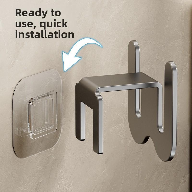 1/2/3PC No Punching Bathroom Shoe Rack Wall Mounted Slipper Rack Slipper Drying Hook Simple Door Back Foyer Hanging Rack