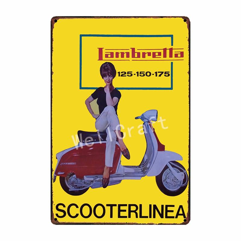 [ WellCraft ] Lambretta Motor Tin Sign Home Wall Plaque Painting Store Decor 20*30 CM FG-204