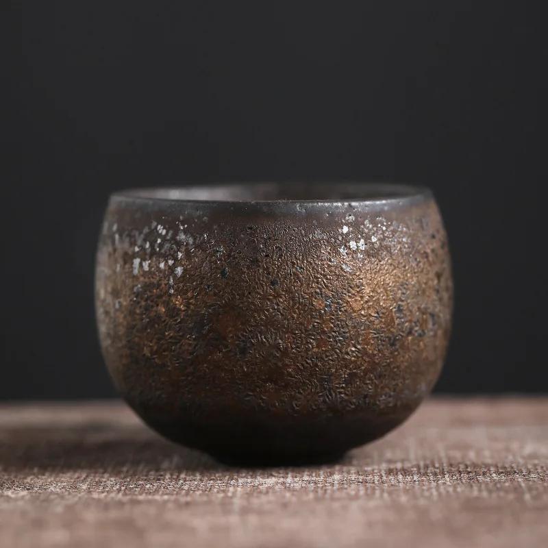 Japanese Style Cup Single Cup Tea Appreciation Cup Retro Japanese Style Stoneware Kung Fu Small Tea Cup Ceramic Teacup Mug Bowl