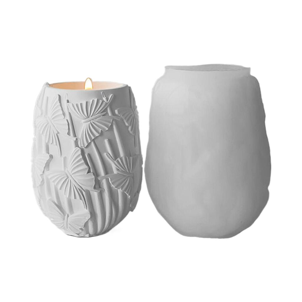 Versatile Silicone Planter and Candle Holder Molds Flexible Silicone Brush Container Mold Personalized Candle Cup Mold