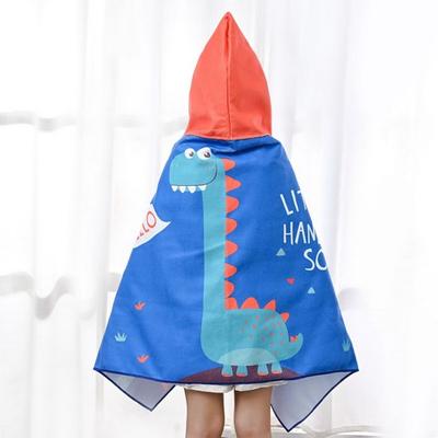 Çocuklar Plaj Havlusu Giyilebilir Çabuk Kuruyan Mikrofiber Karikatür Flamingo Baskı Pelerin Duş Havlusu Battaniye Günlük Kullanım