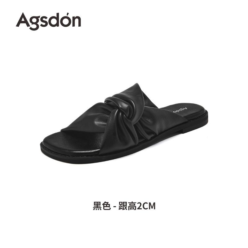 Augustine slippers women's summer 2025 new French flat bottom beautiful small fragrant soft bottom casual cool slippers