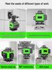 High-Precision 12-Line Green Laser Level with Auto-Leveling for Outdoor Use