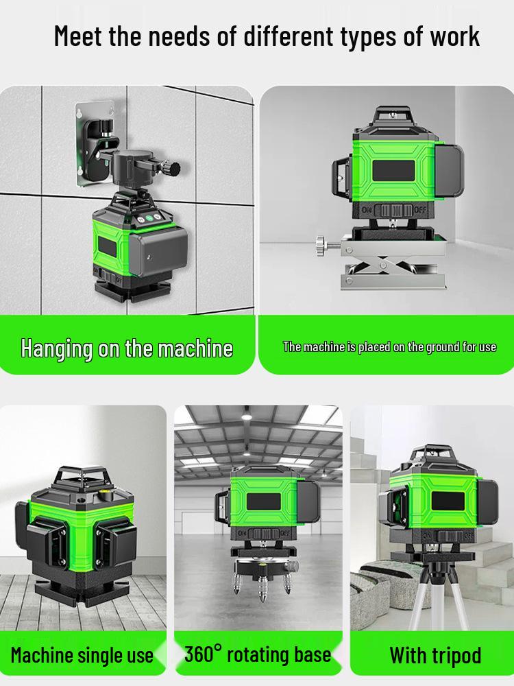 High-Precision 12-Line Green Laser Level with Auto-Leveling for Outdoor Use