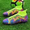 33-46 Unisex Football Boots Lace-nails Graffiti High Elastic Sock Mouth Training Artificial Captain Outdoor Sports Training Children Football Shoes