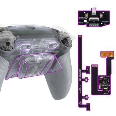 EXtremeRate RISE4 Plus MAX Back Paddle Kit für PS5 Controller und beinhaltet Untere Klick-Trigger und Gummi-Remappable Back Button Kit für PS5
