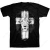 Χριστιανικό T-Shirt με Σχέδιο Σταυρός Λιοντάρι Ιησούς Λιοντάρι της Φυλής Ιούδα Σταυρός Vintage