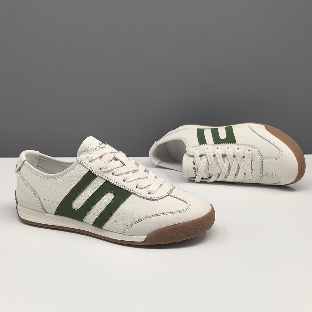 High-End Men'S Casual Shoes Leather Board Shoes Men'S Trend Versatile Shoes European Station Men'S Shoes White Shoes German Training Shoes