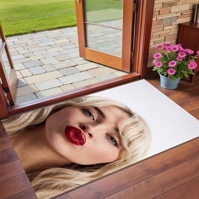 Tappeto in Peluche di Velluto Cristallino con Stampa di Sabrina Carpenter Anti?Indumenti da notte?Tappeto da Pavimento Resistente per Decorazione Domestica Interna
