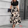 Women's Floral Print High Waist Fashion Elegant Temperament Dress