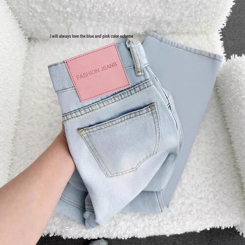 Women’s High Waist Tencel Wide Leg Pants - Cool Ice Silk, Slimming, Straight Fit, Spring Collection