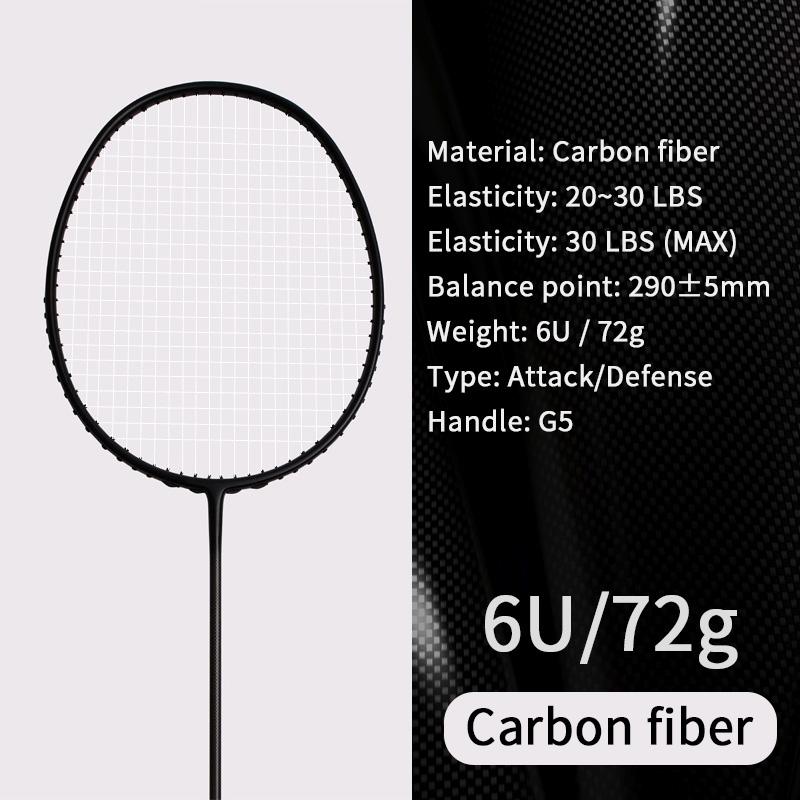 

21-30 LBS badminton racket carbon fiber man woman adult high elasticity durable major Attack racket defense Competition level 22LBS