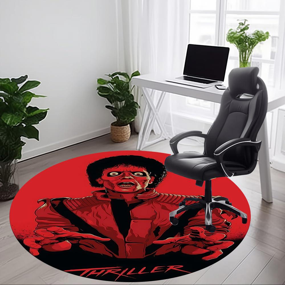 1pc Michael Joseph Thriller Office Round Area Rug, Under Office Chairs Bedroom Living Room Home Decor a1022370
