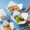 50-Pack Disposable White Paper Takeout Boxes for Salads, Fried Rice, and Fried Chicken