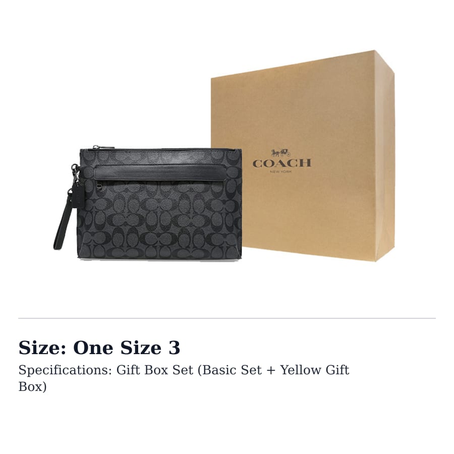 COACH Pouch Coated Canvas With Leather